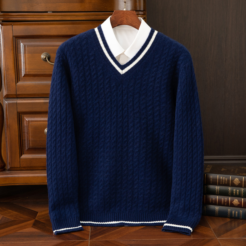 Suéter de cachemira 100% pura  - Men'S Fashion V Neck Sweater reseña y precio