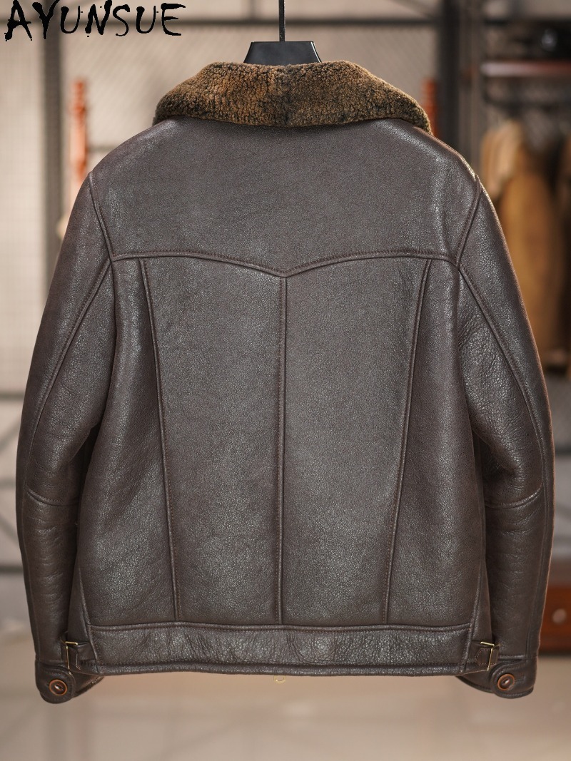 AYUNSUE, abrigo de piel 100% N - Men'S Fashion Leather Jacket reseña y precio